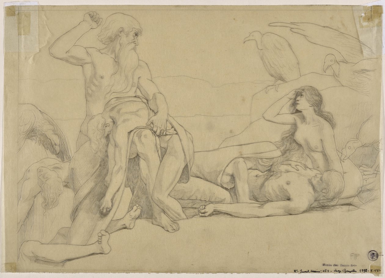 Estudio para "Las lágrimas" (dibujo) de Valère Bernard