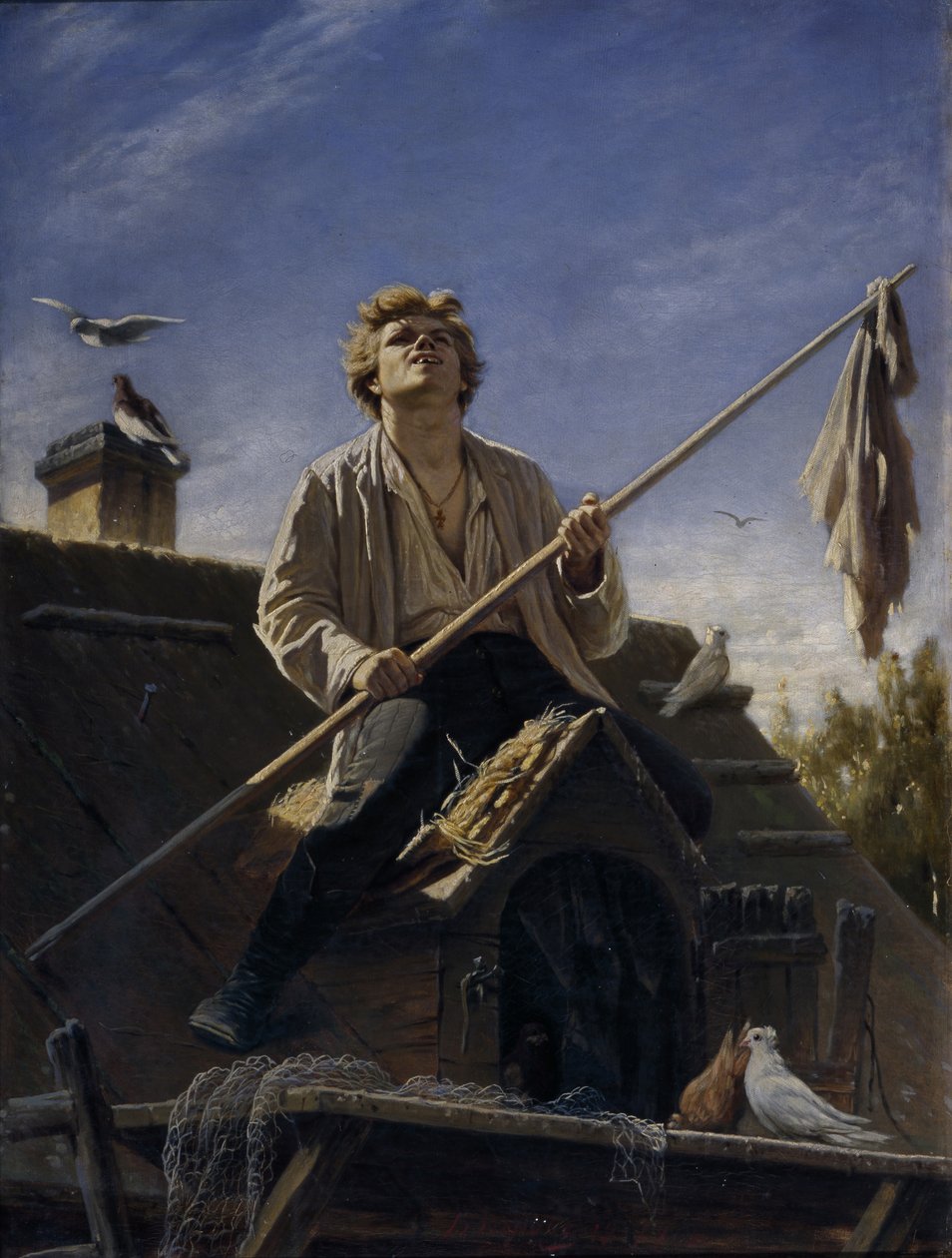 Un aficionado a las palomas, 1874 de Vasili Grigorevich Perov