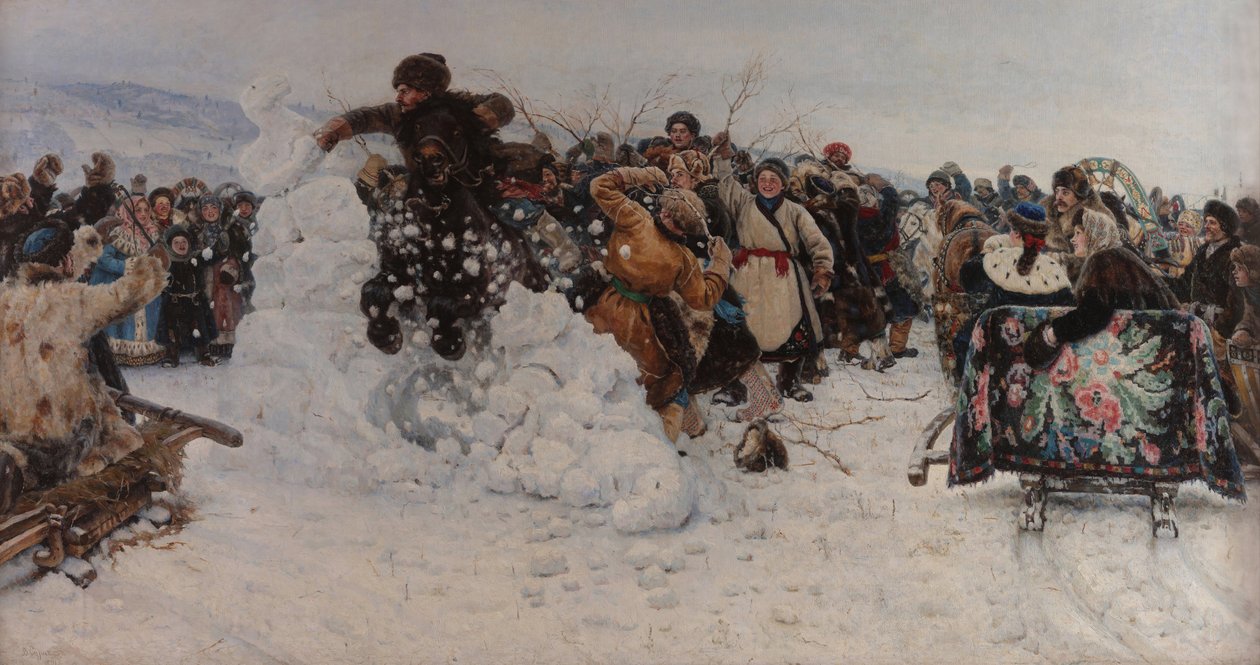 Tomando una ciudad de nieve de Vasilij Ivanovic Surikov