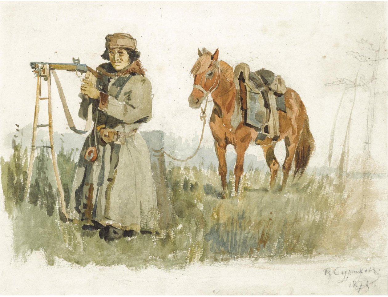 Tártaro de Minusinsk, 1873 de Vasilij Ivanovic Surikov