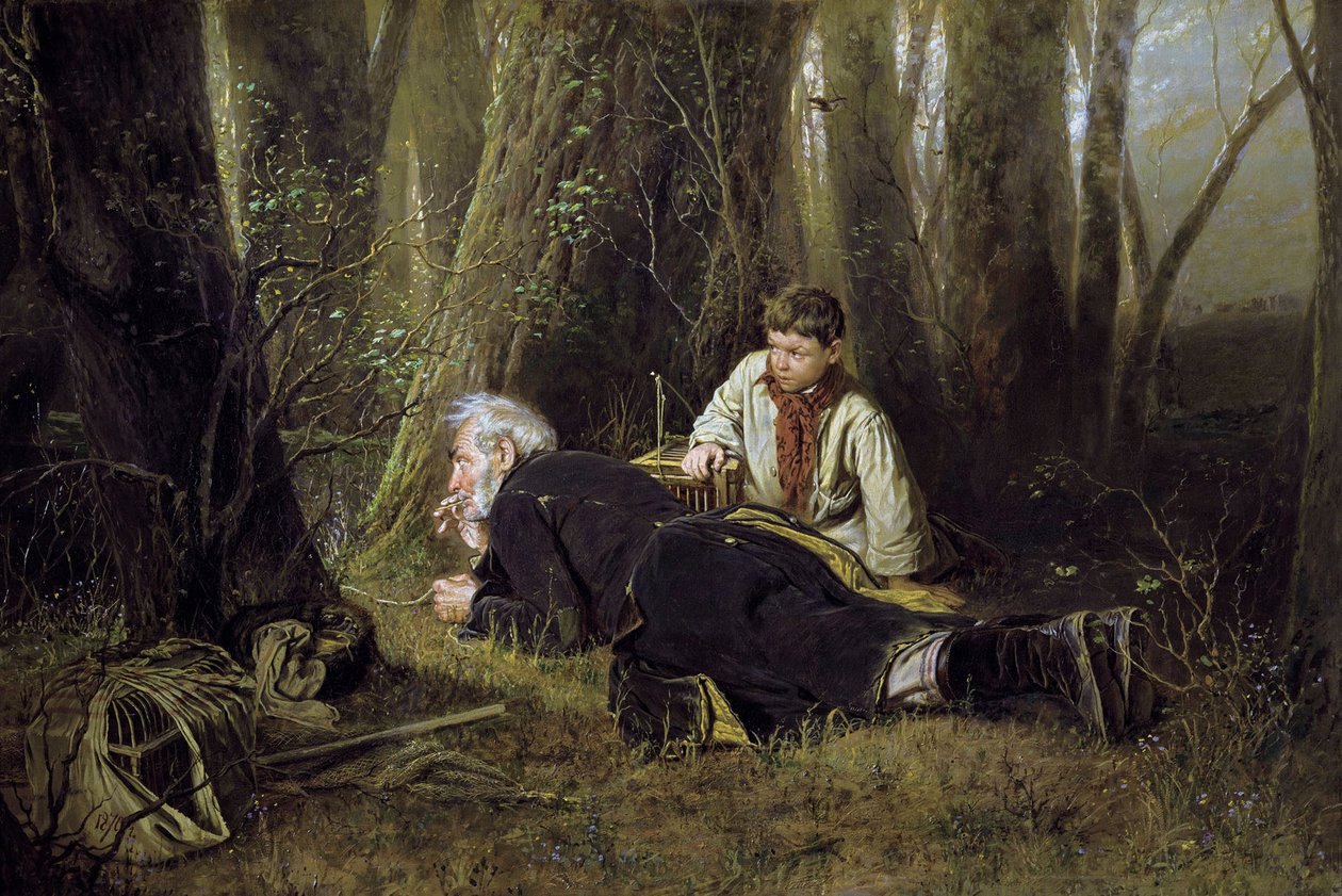 Cazador de pájaros, 1870 de Vasily Perov