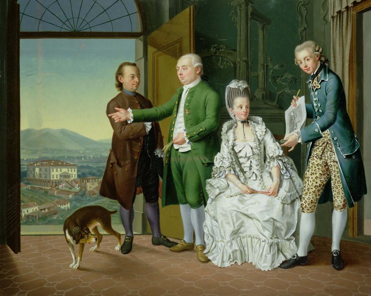 Un Interior con Compañía Elegante de Venceslao Verlin
