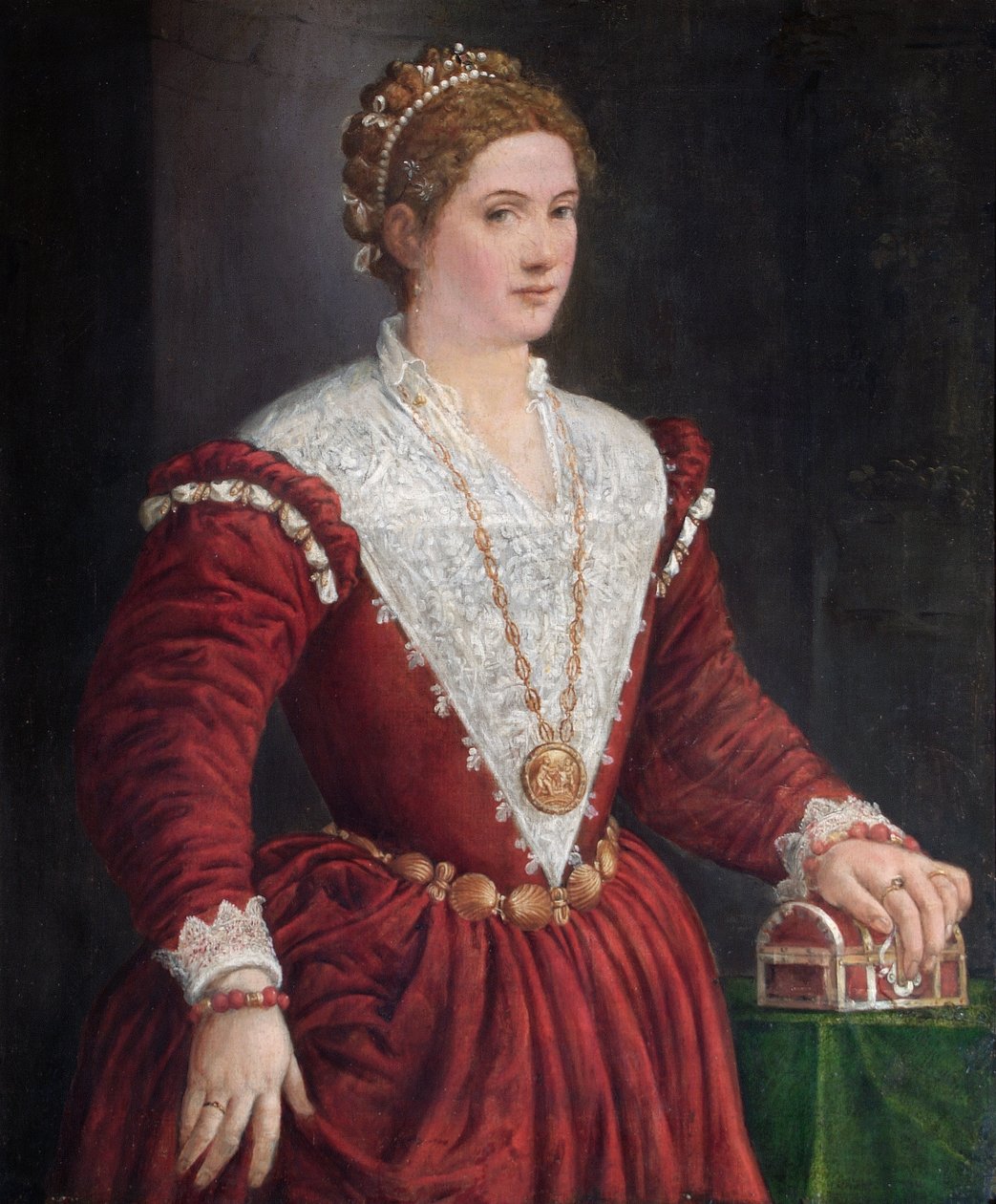 Una dama desconocida (óleo sobre lienzo) de Venetian School
