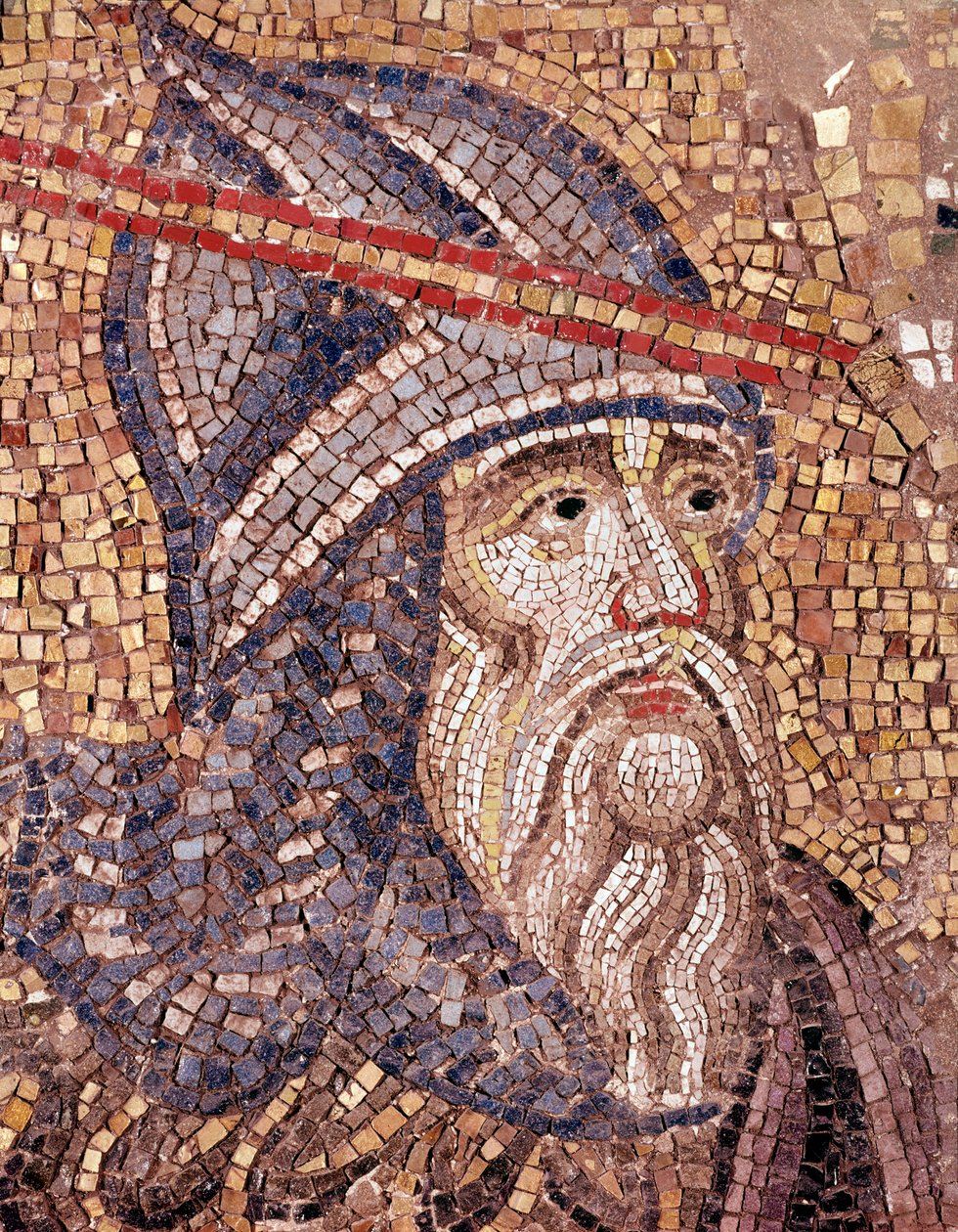 Cabeza de un soldado (mosaico) de Veneto Byzantine School