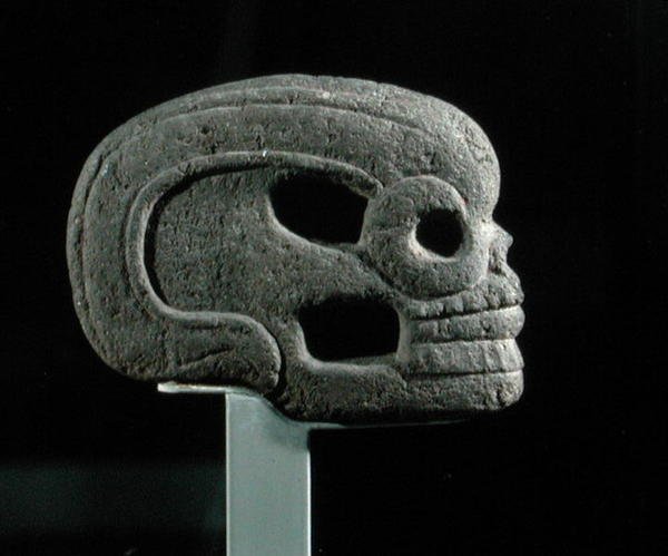 Cabeza de hacha votiva, periodo clásico tardío de Veracruz Veracruz