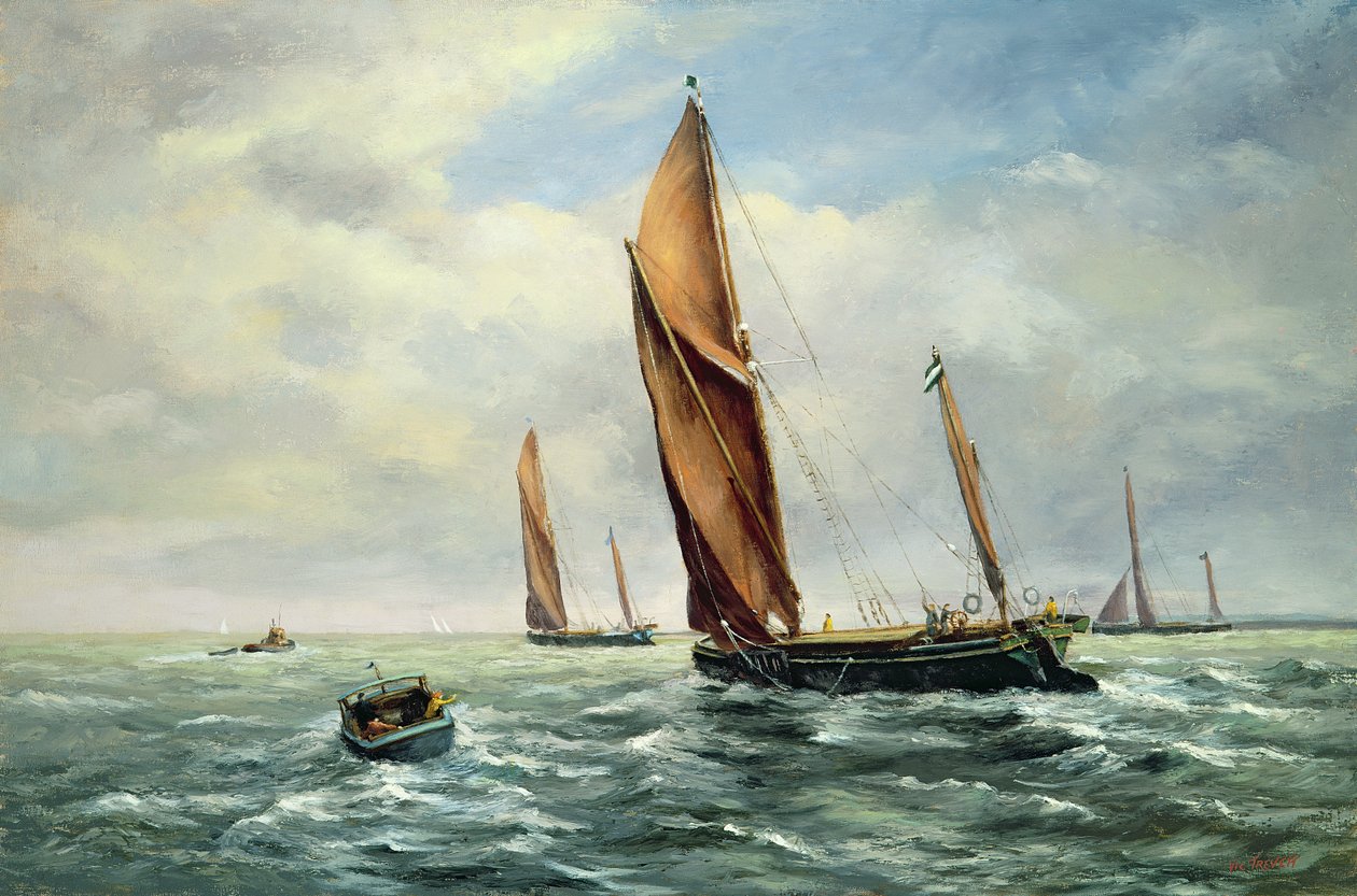 Barcazas de Vela compitiendo en el Medway de Vic Trevett