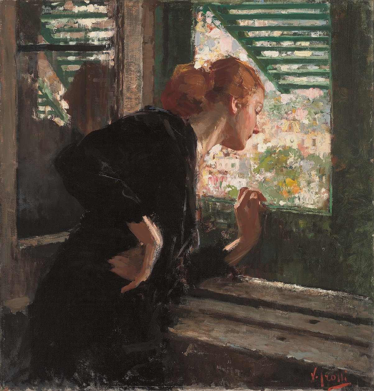 Dama en una ventana de Vicenzo Irolli