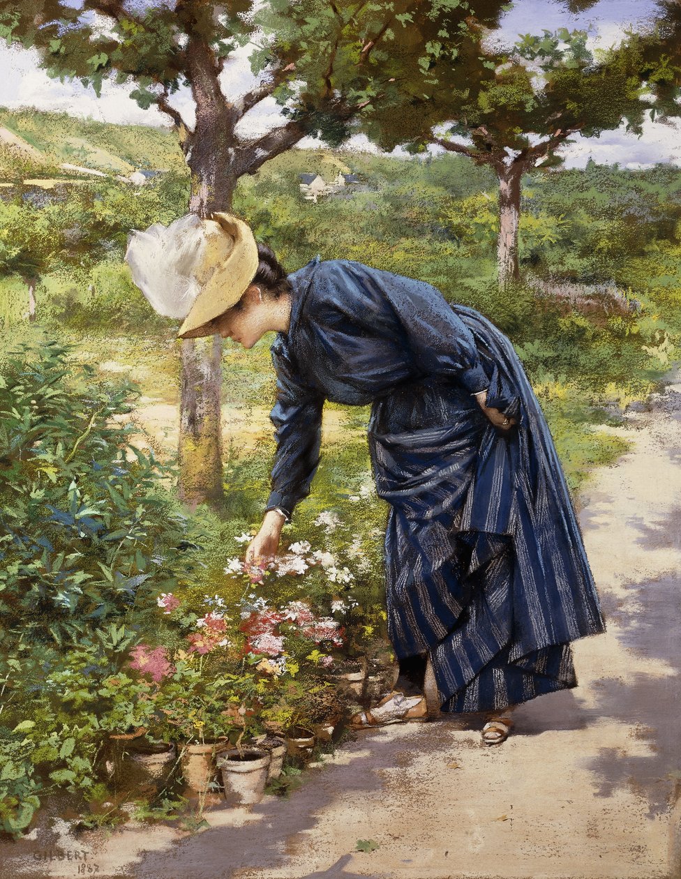 Dama en un jardín, 1887 de Victor Gabriel Gilbert
