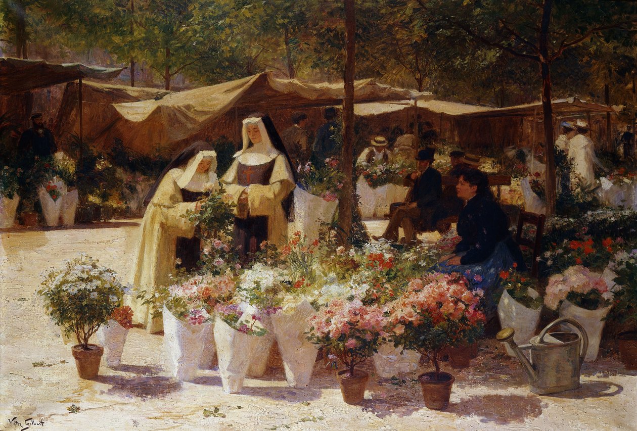El mercado de flores de Victor Gabriel Gilbert