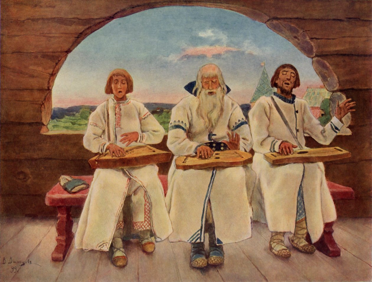 Los músicos, 1899, 1965 de Viktor Mikhaylovich Vasnetsov