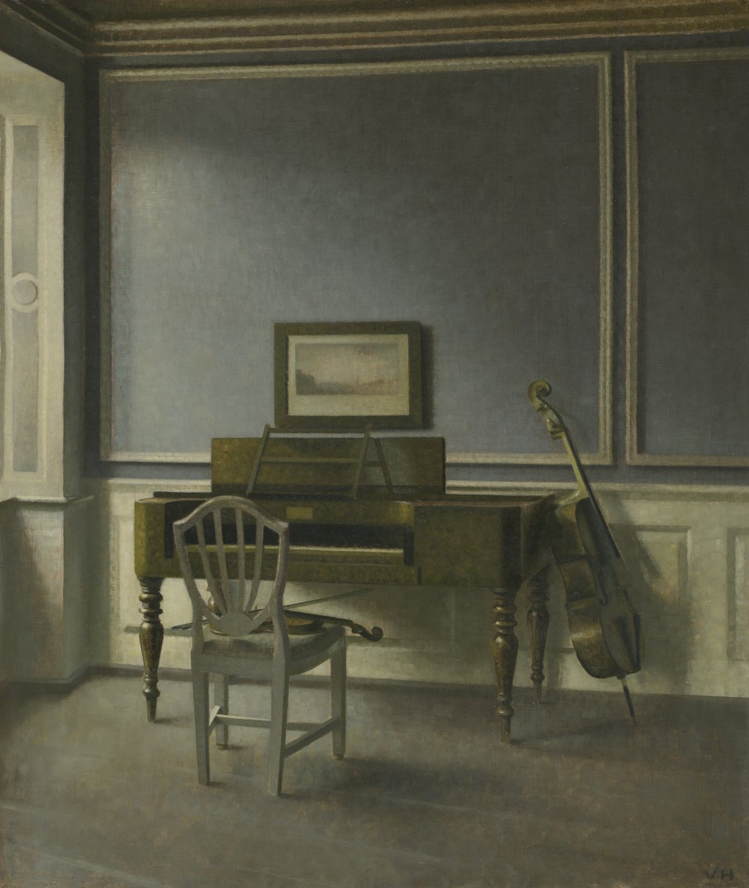 Interior. Sala de Música, Strandgade 30 de Vilhelm Hammershøi