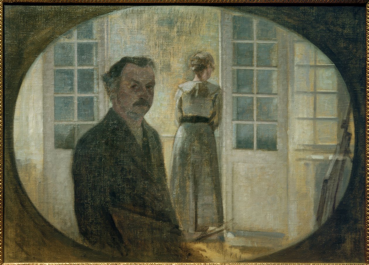 El artista y su esposa de Vilhelm Hammershoi