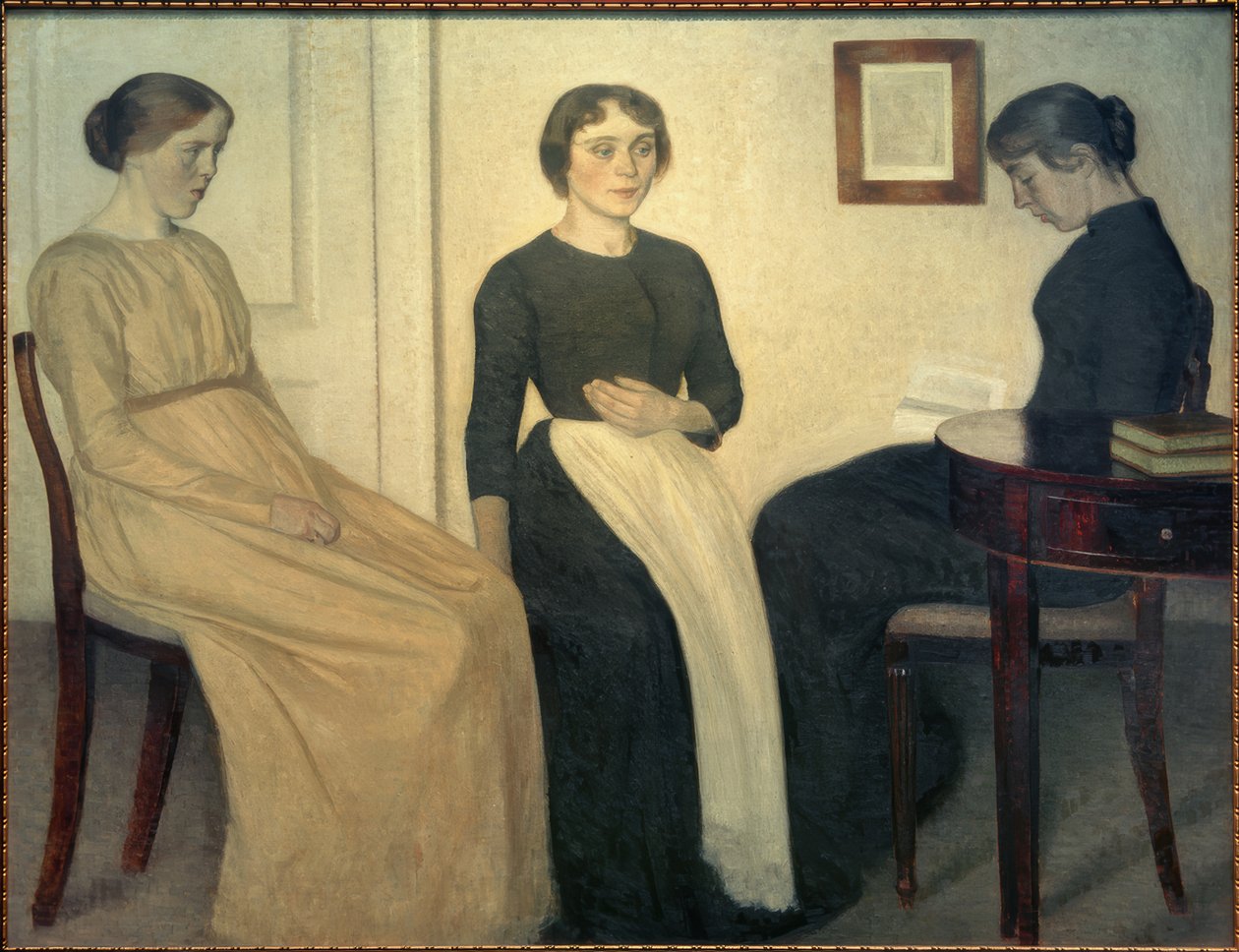 Tres mujeres jóvenes de Vilhelm Hammershoi