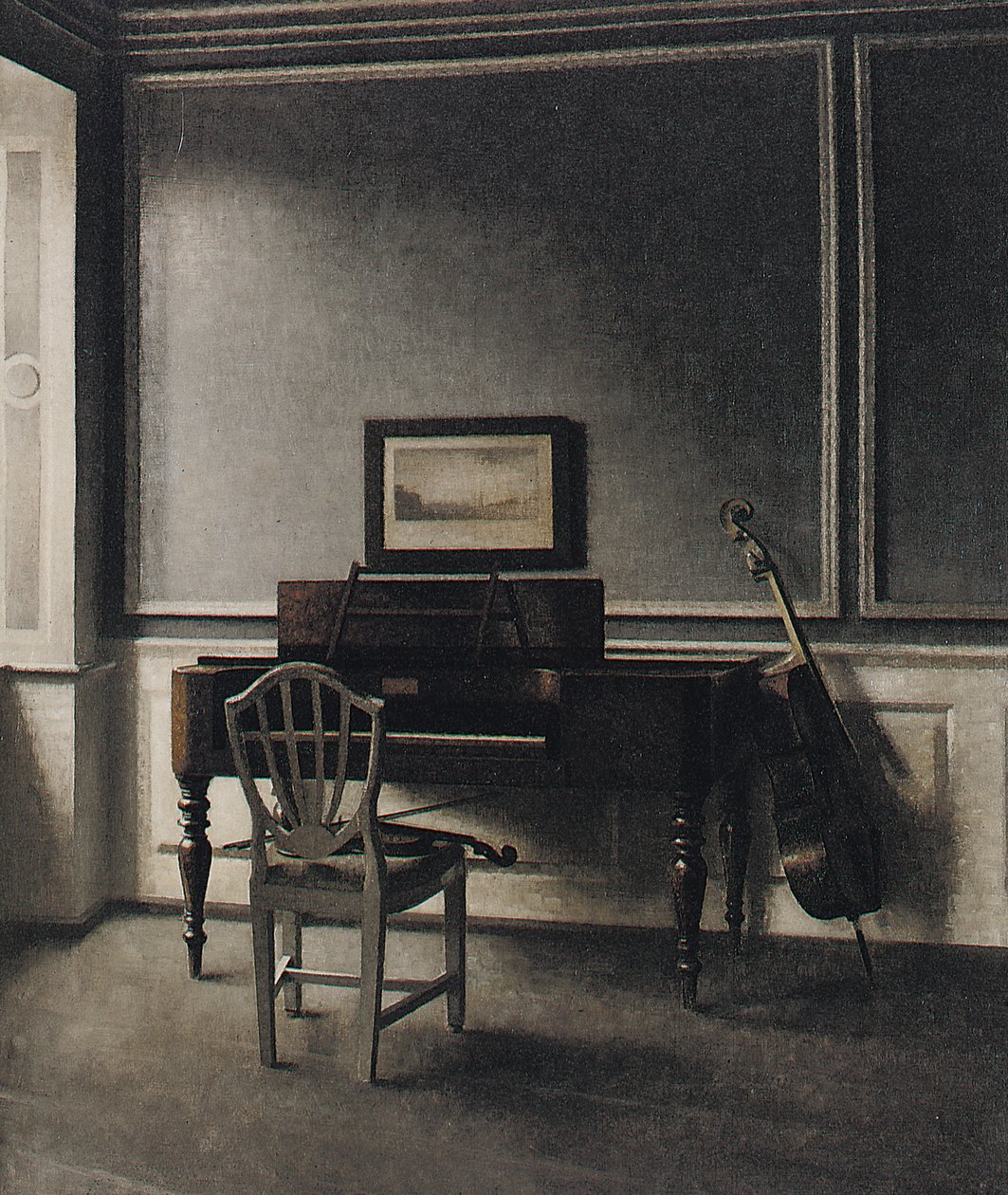El viejo piano. Strandgade 30 de Vilhelm Hammershoi