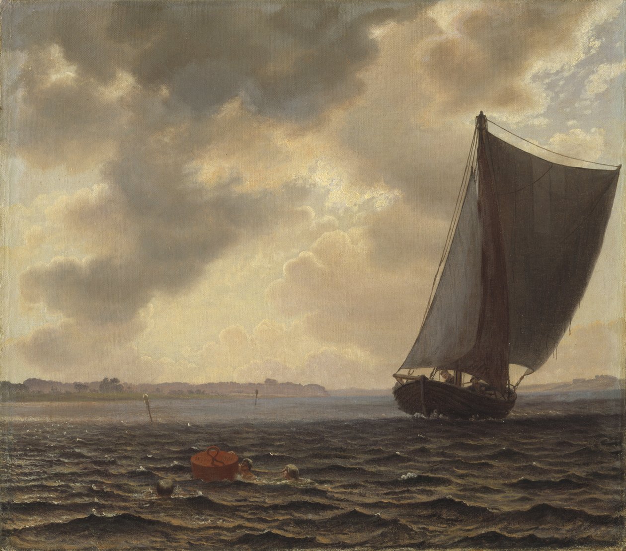 Barcos de vela en el sonido de Guldborg de Vilhelm Kyhn