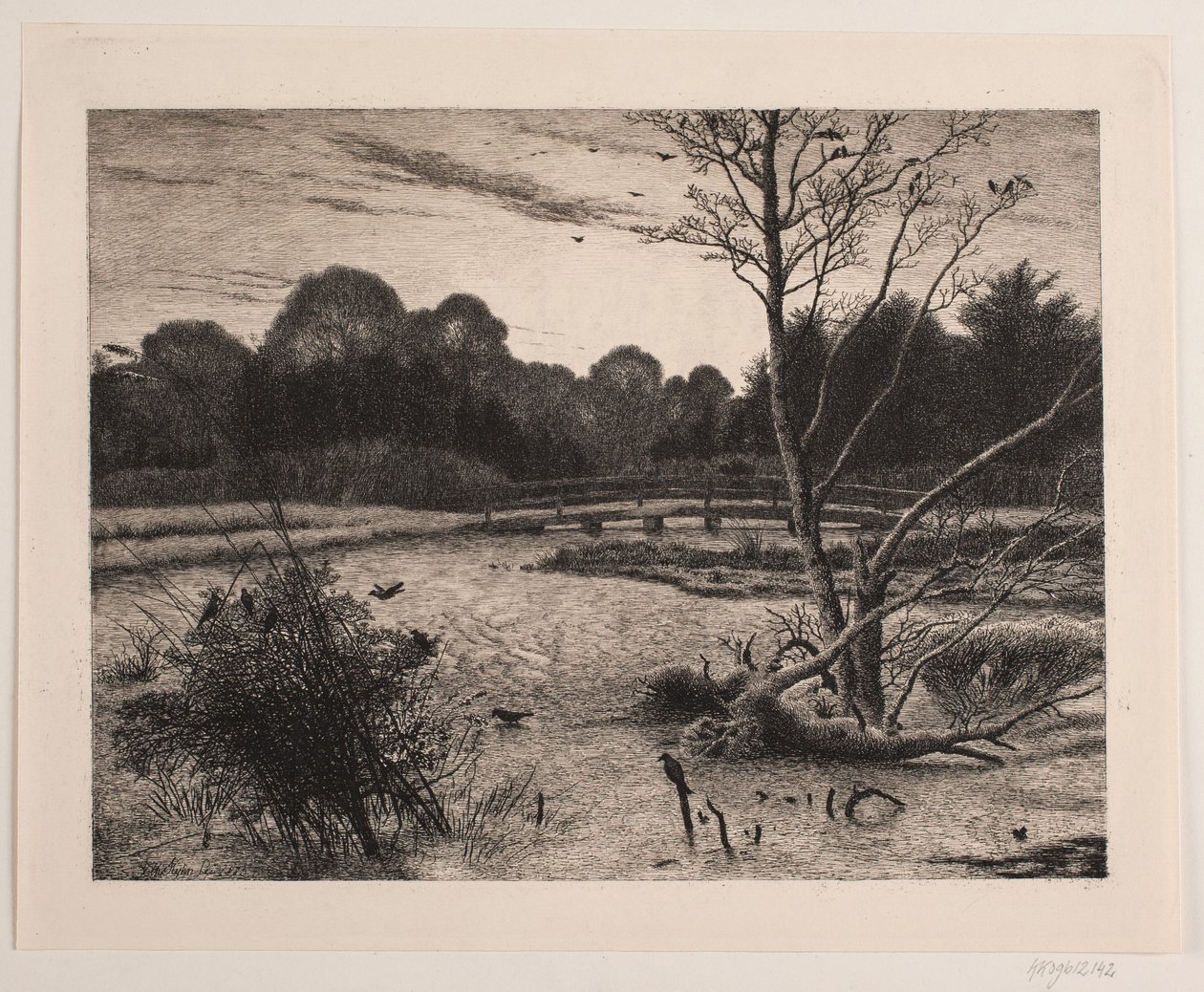 Puesta de sol en un bosque de Vilhelm Kyhn