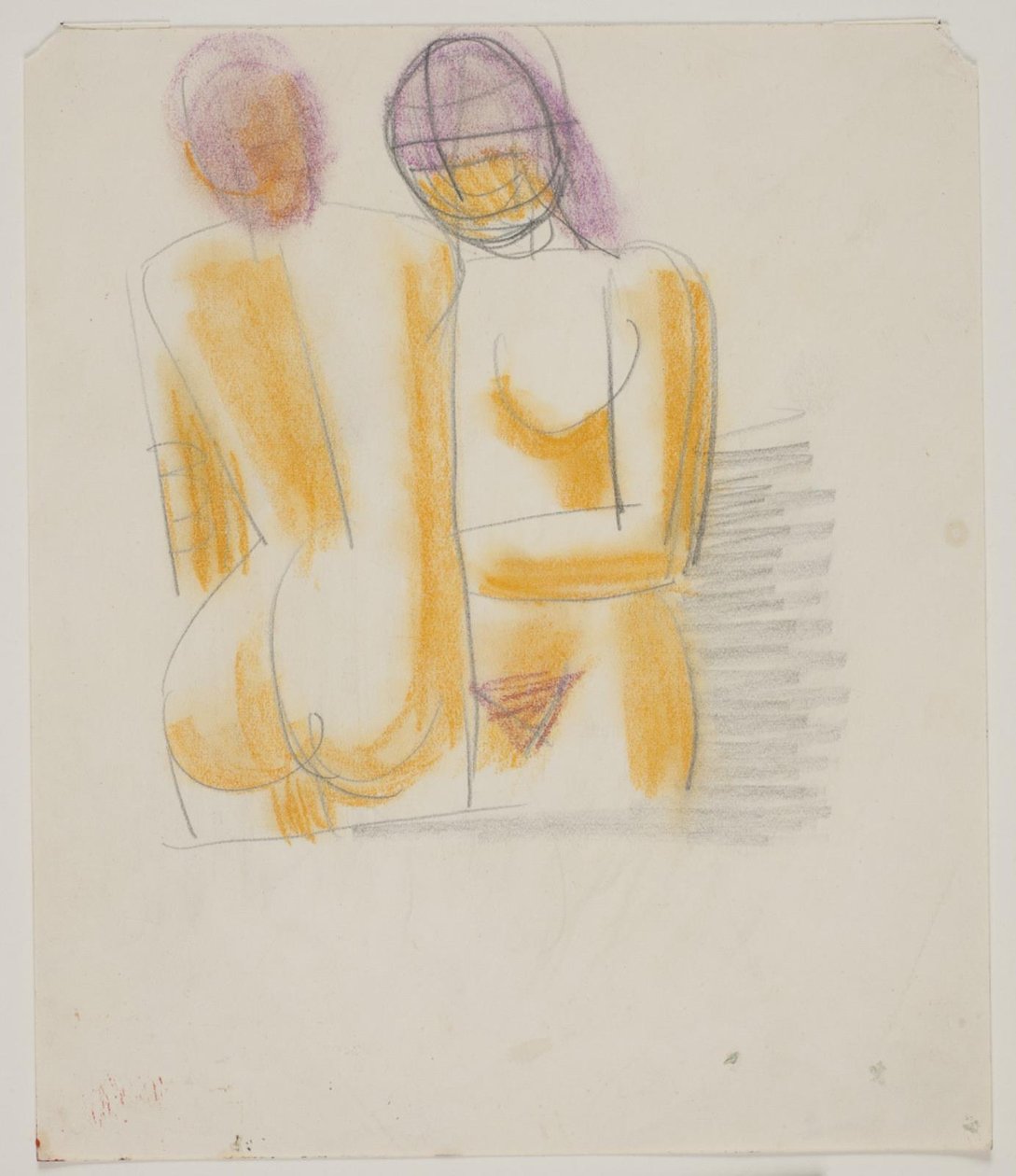 Estudio de composición con 2 mujeres desnudas de pie de Vilhelm Lundstrøm