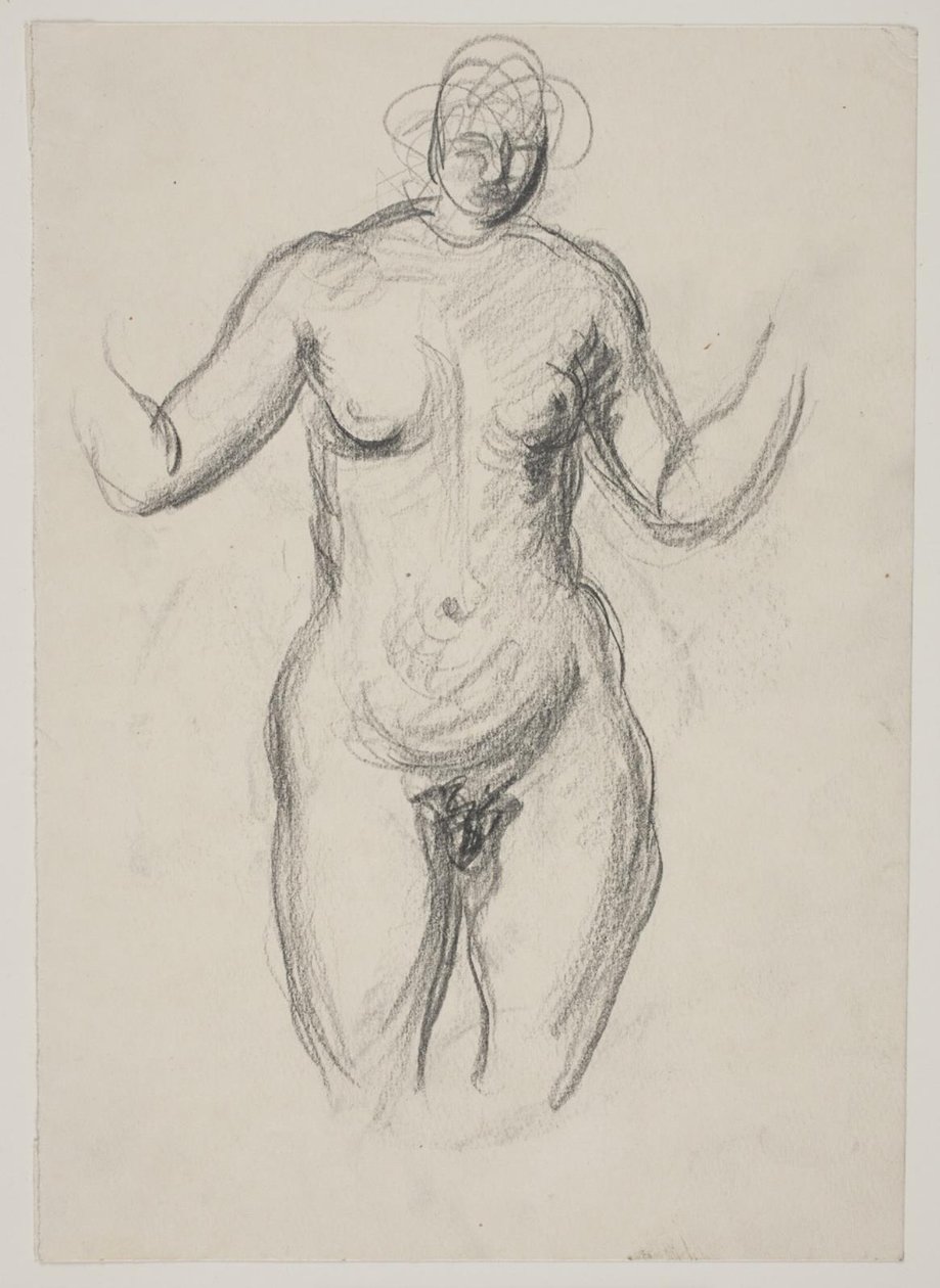 Modelo femenina de pie de Vilhelm Lundstrøm