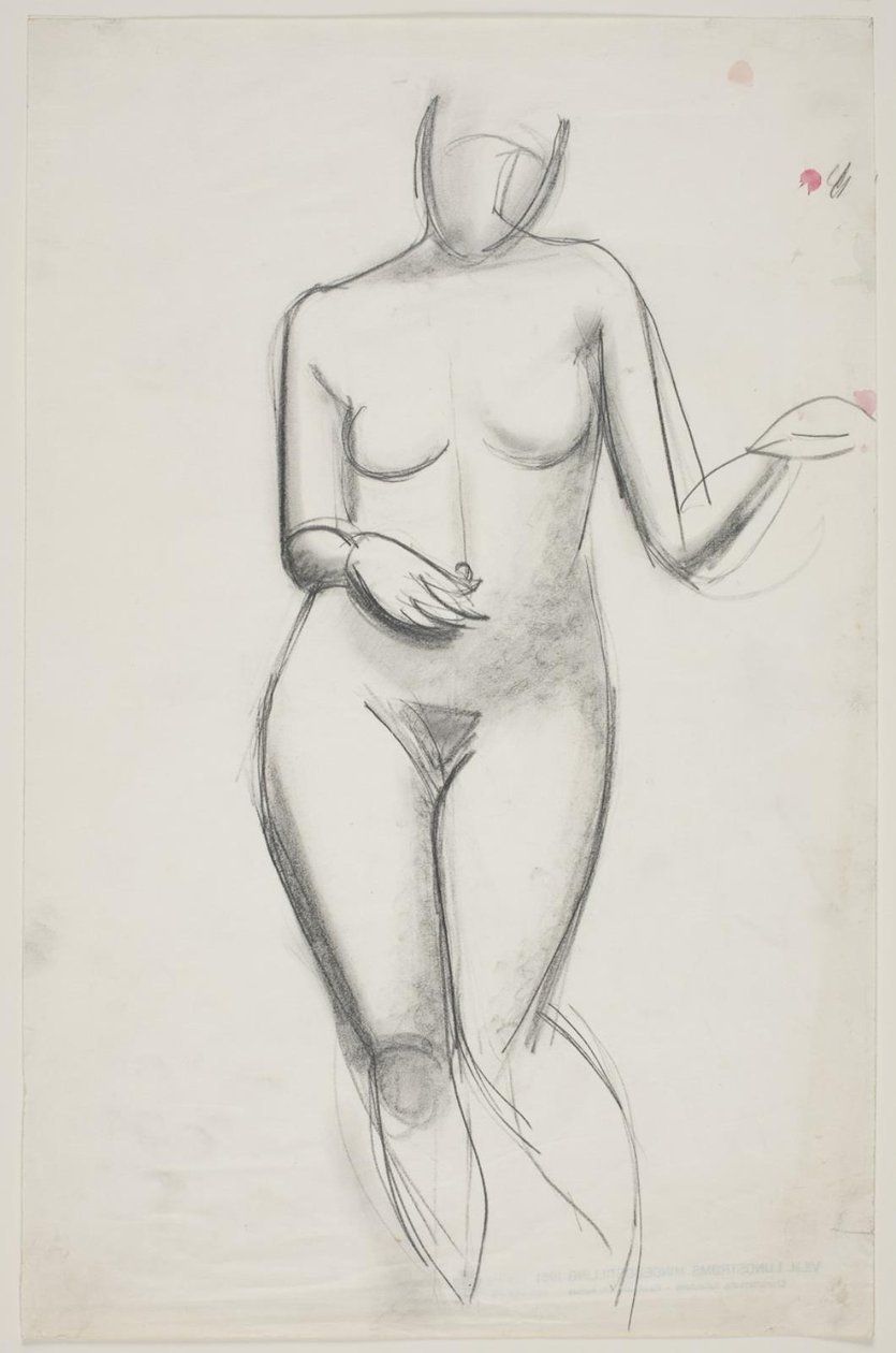 Modelo femenina de pie de Vilhelm Lundstrøm