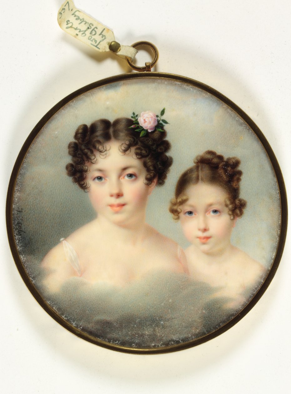 Dos niñas jóvenes (esmalte) de Vincent Bertrand