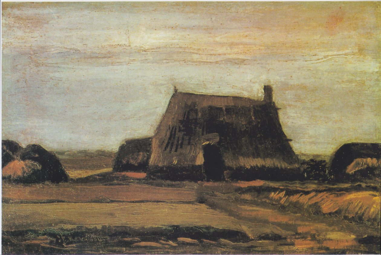 Casa de Campo con Excavación de Turba de Vincent van Gogh