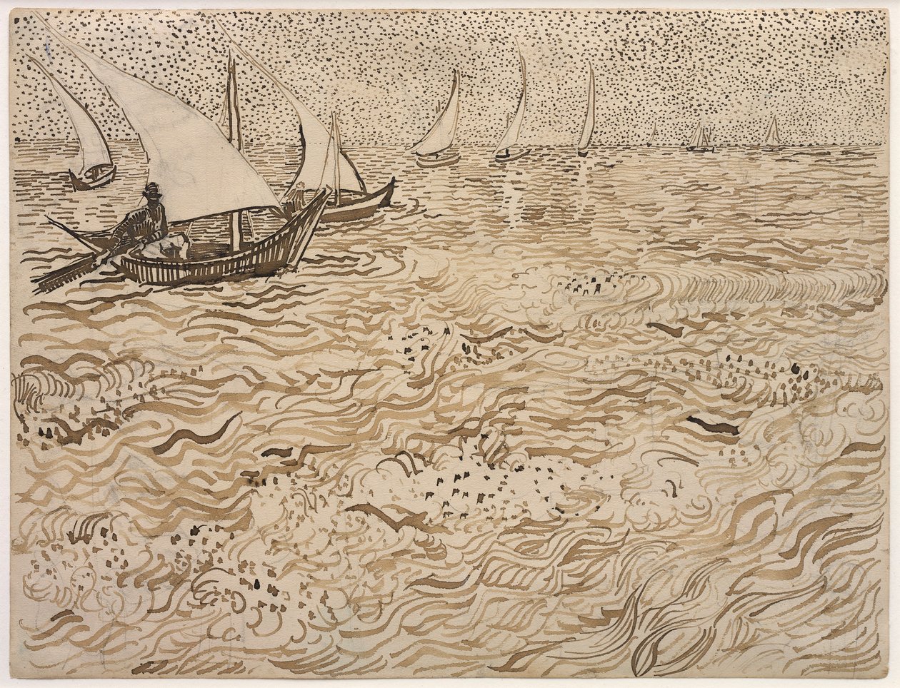 Barcos en Saintes-Maries de Vincent van Gogh