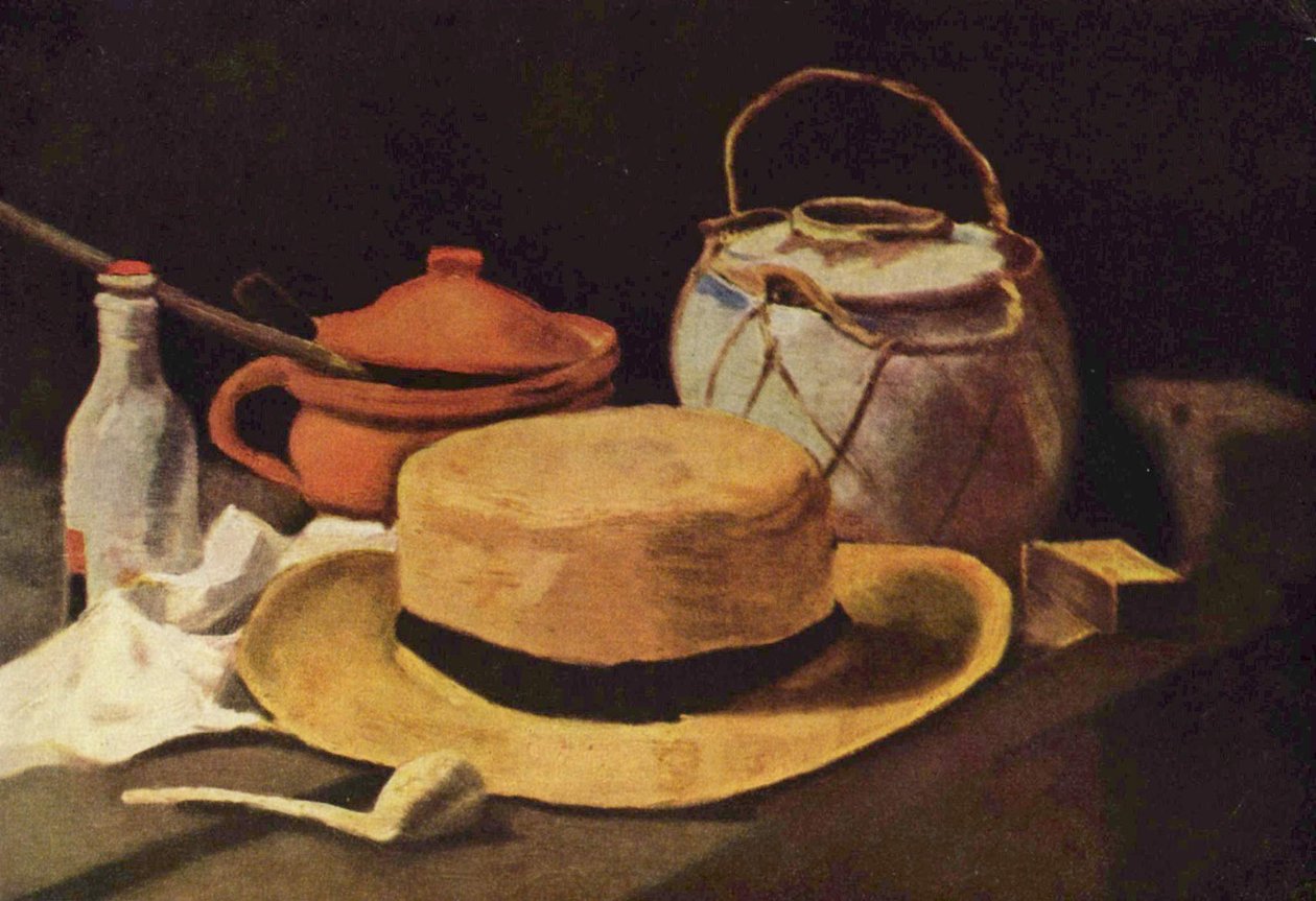Bodegón con sombrero de paja y pipa de Vincent van Gogh