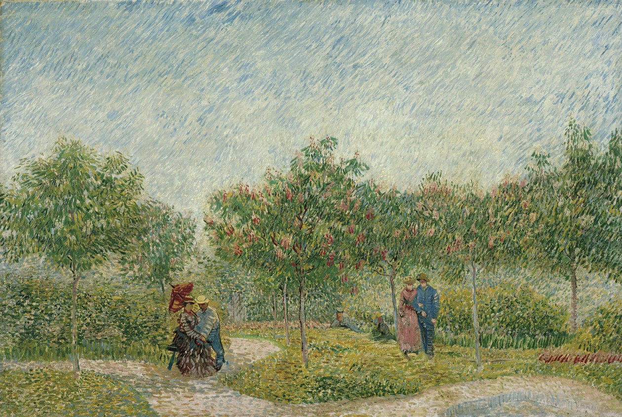 Jardín en Montmartre con amantes de Vincent van Gogh