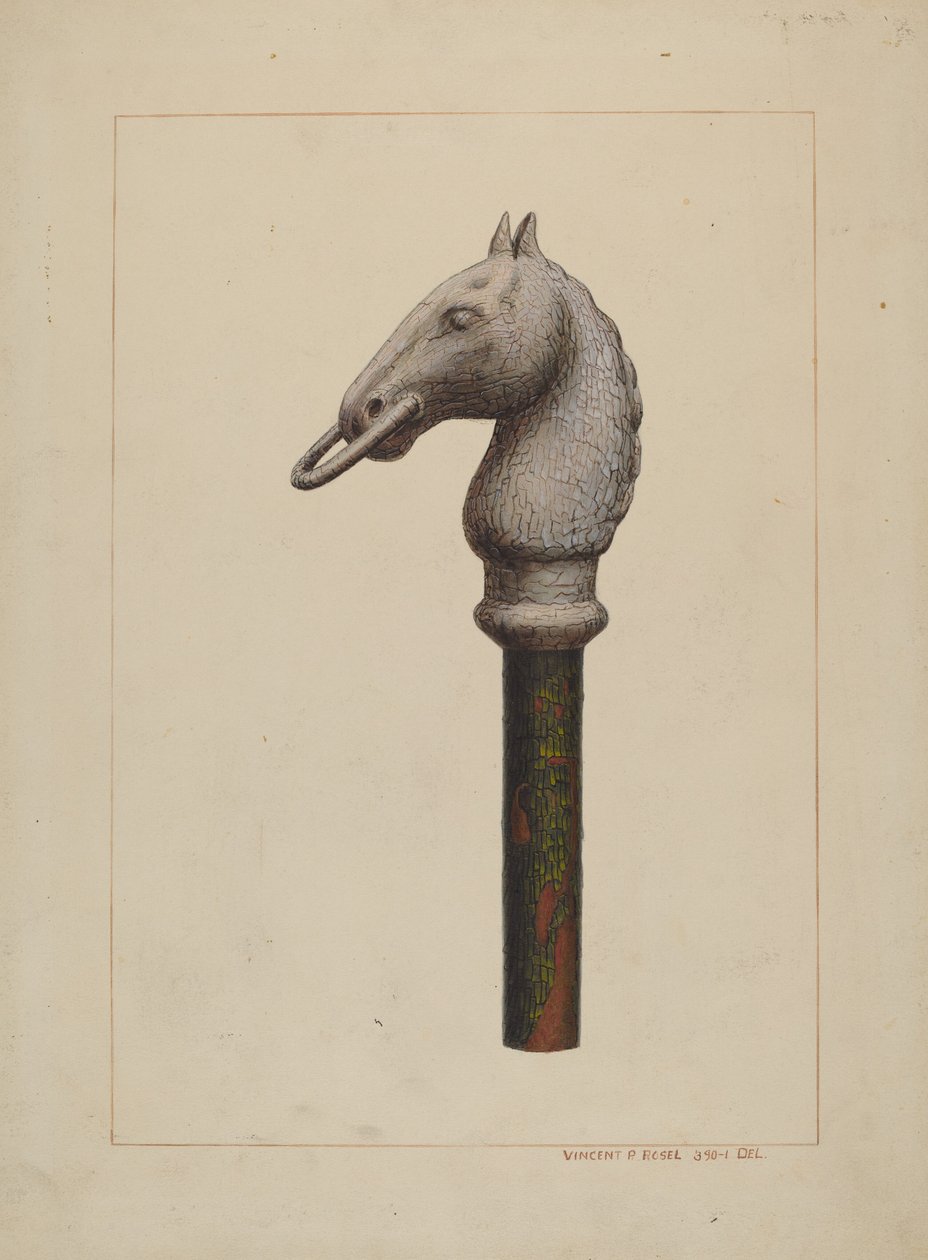 Poste de amarre con cabeza de caballo de Vincent P. Rosel