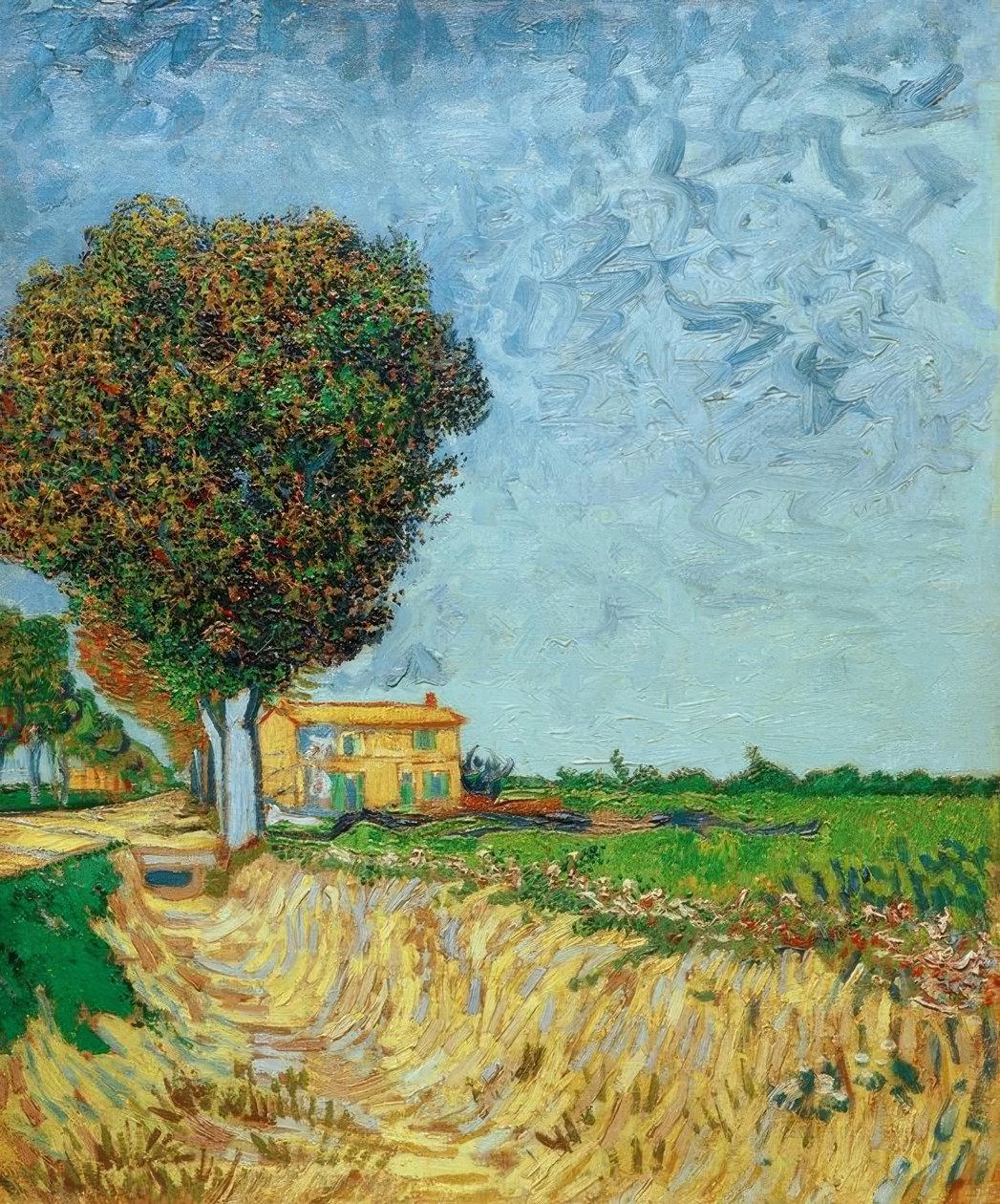 Alameda en Arles con casas de Vincent van Gogh