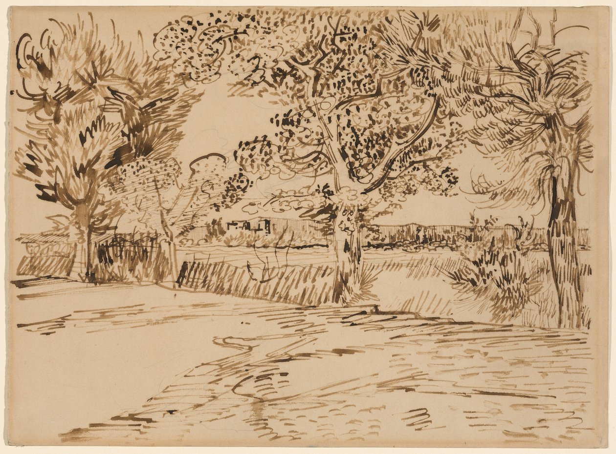 Paisaje en Arles de Vincent van Gogh