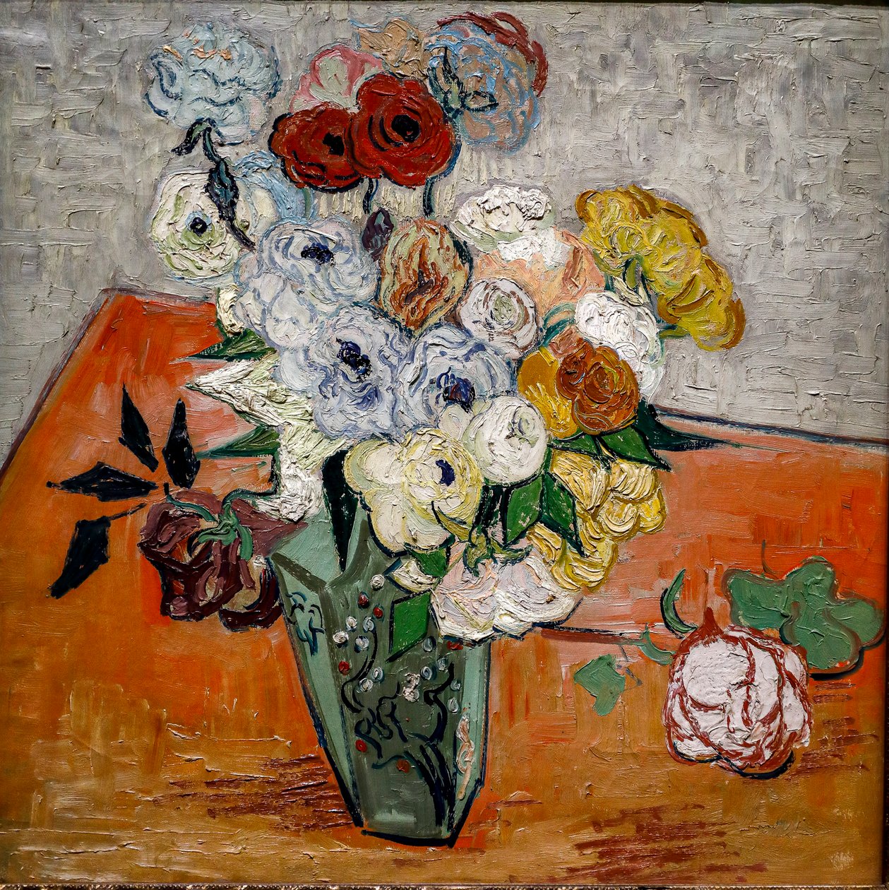 rosas y flores de viento de Vincent van Gogh