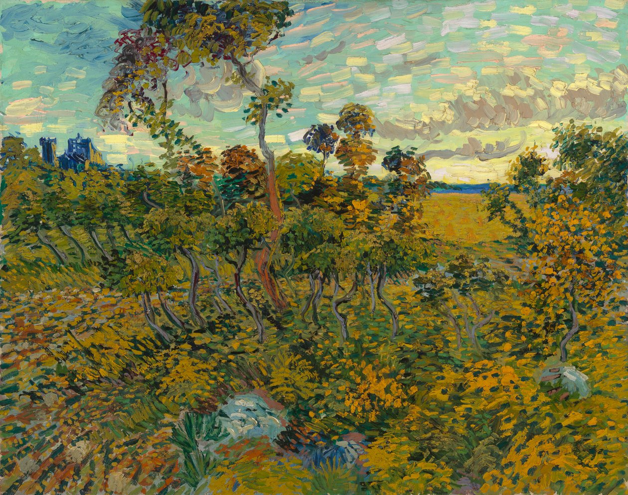 Atardecer en Montmajour de Vincent van Gogh