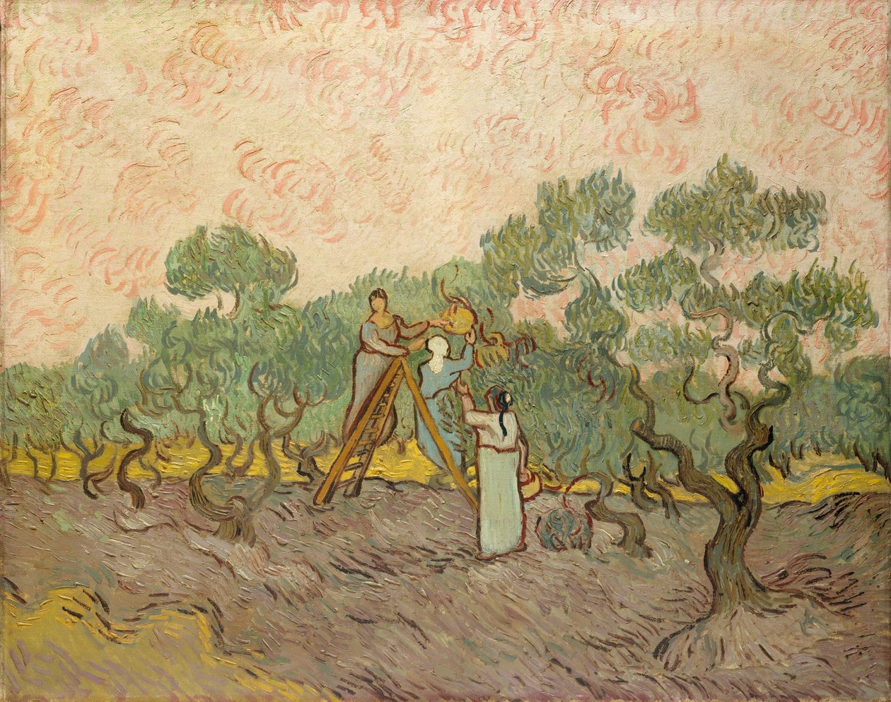 Los Recolectores de Aceitunas, Saint-Remy de Vincent van Gogh