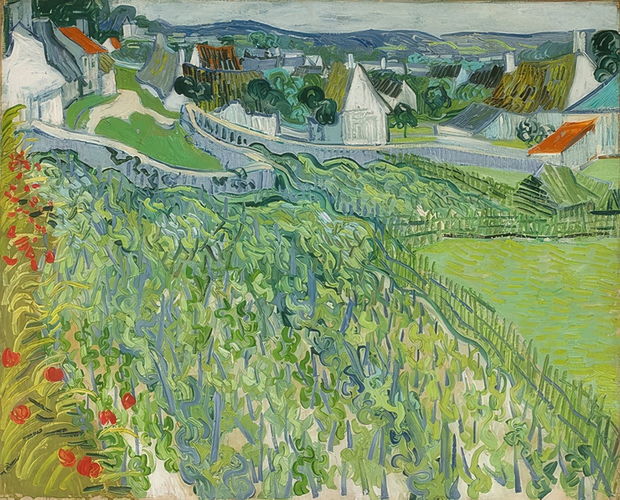 Viñedos en Auvers de Vincent van Gogh