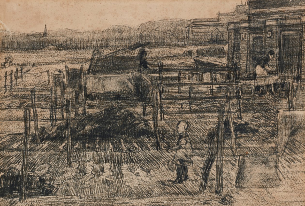 Patios traseros con dos figuras (1882) de Vincent van Gogh