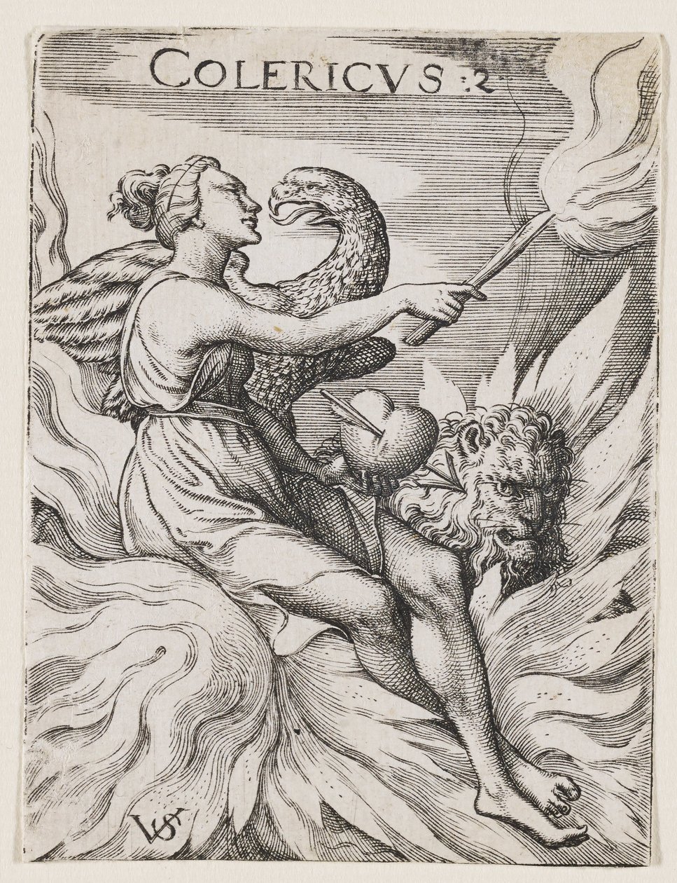 Temperamento colérico, c.1530-62 (grabado) de Virgilius the elder Solis