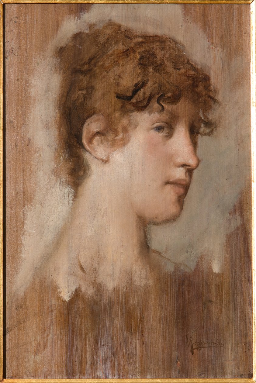 Cara de niña (cuadro al óleo) de Vittorio Reggianini