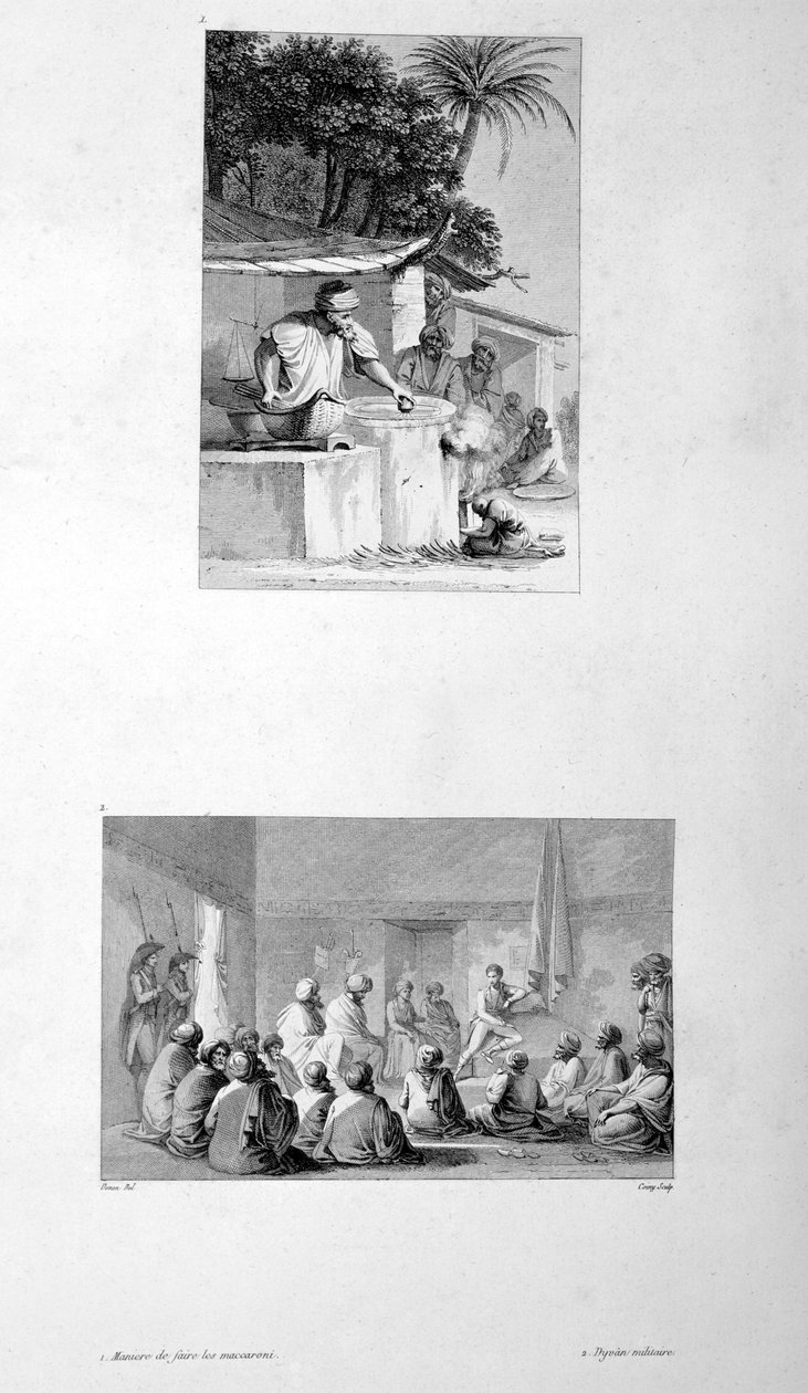 Haciendo Macarrones y Reunión Militar, 1802 de Vivant Denon