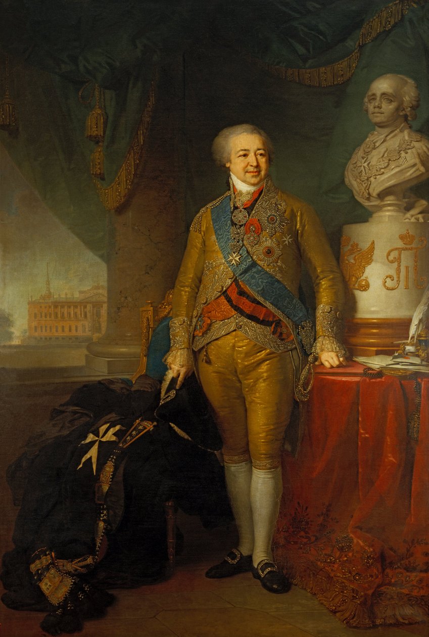 Retrato del príncipe A. B. Kurakin de Vladimir Lukich Borovikovsky