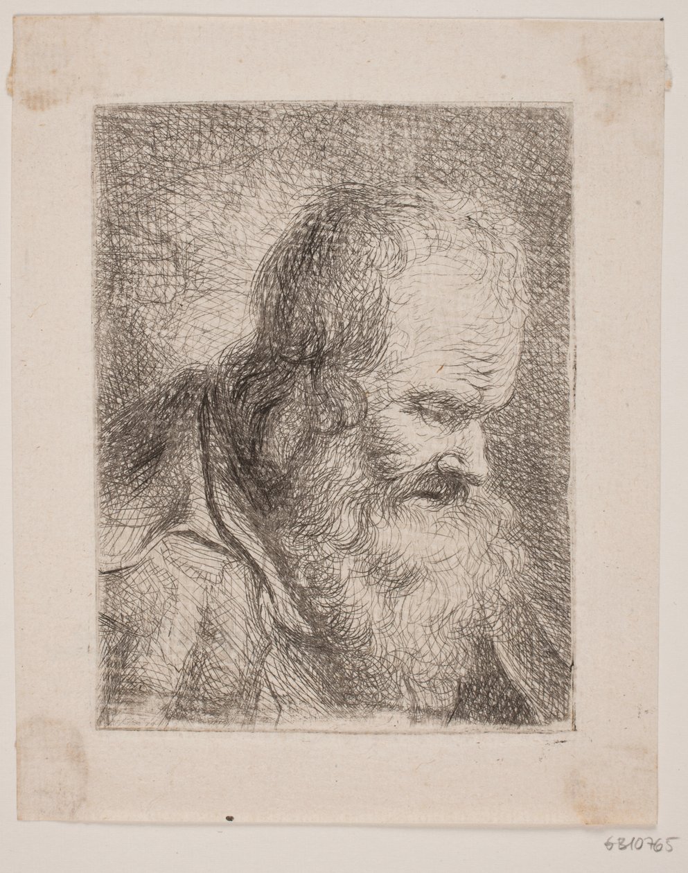 Viejo barbudo, retrato de busto de W.A. Müller