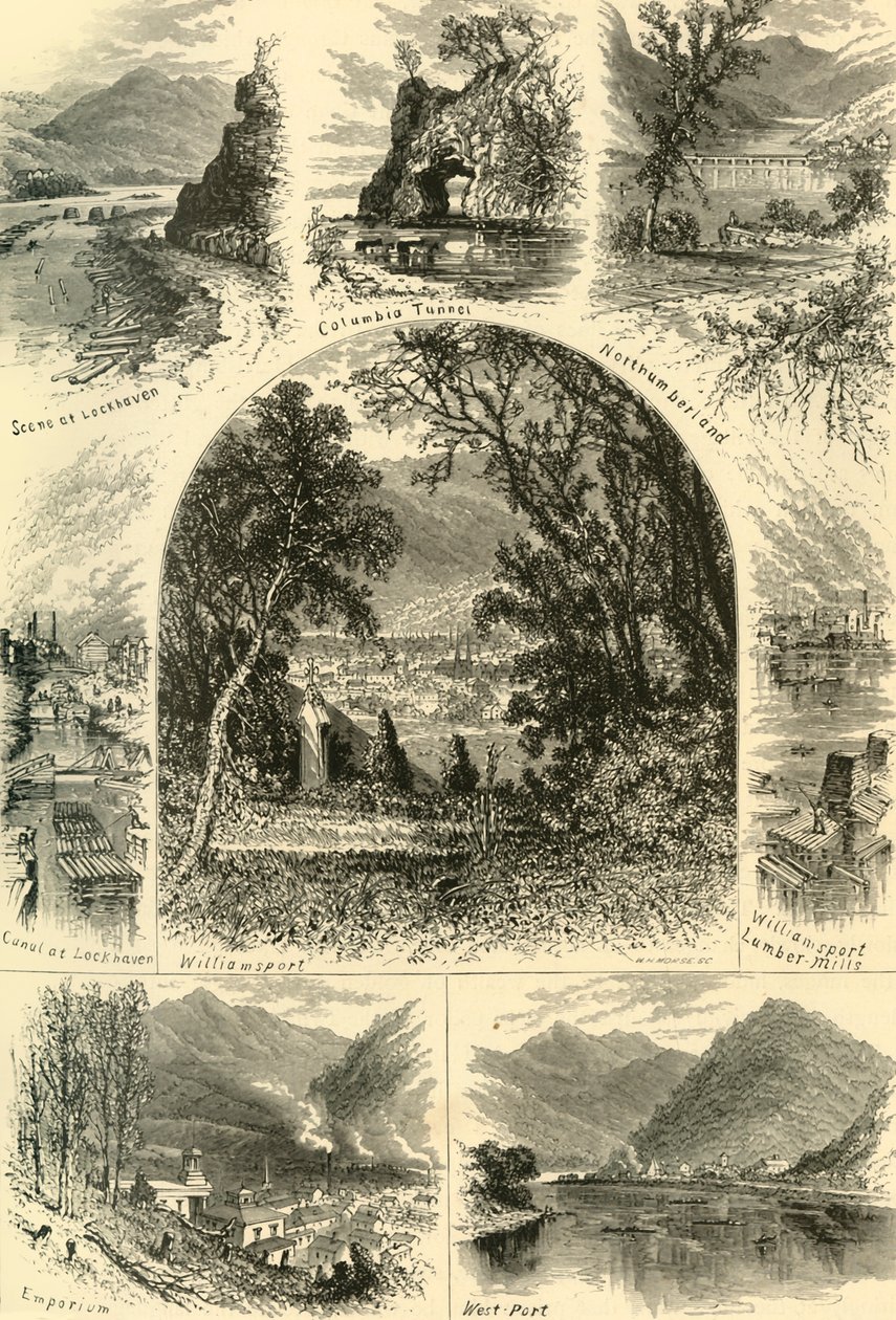 Escenas en el Susquehanna, 1874 de W.H. Morse