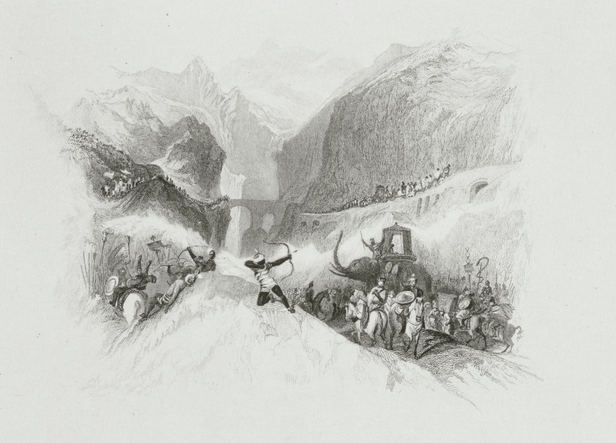 Aníbal (247-183 a.C.) cruzando los Alpes de W.R. Smith