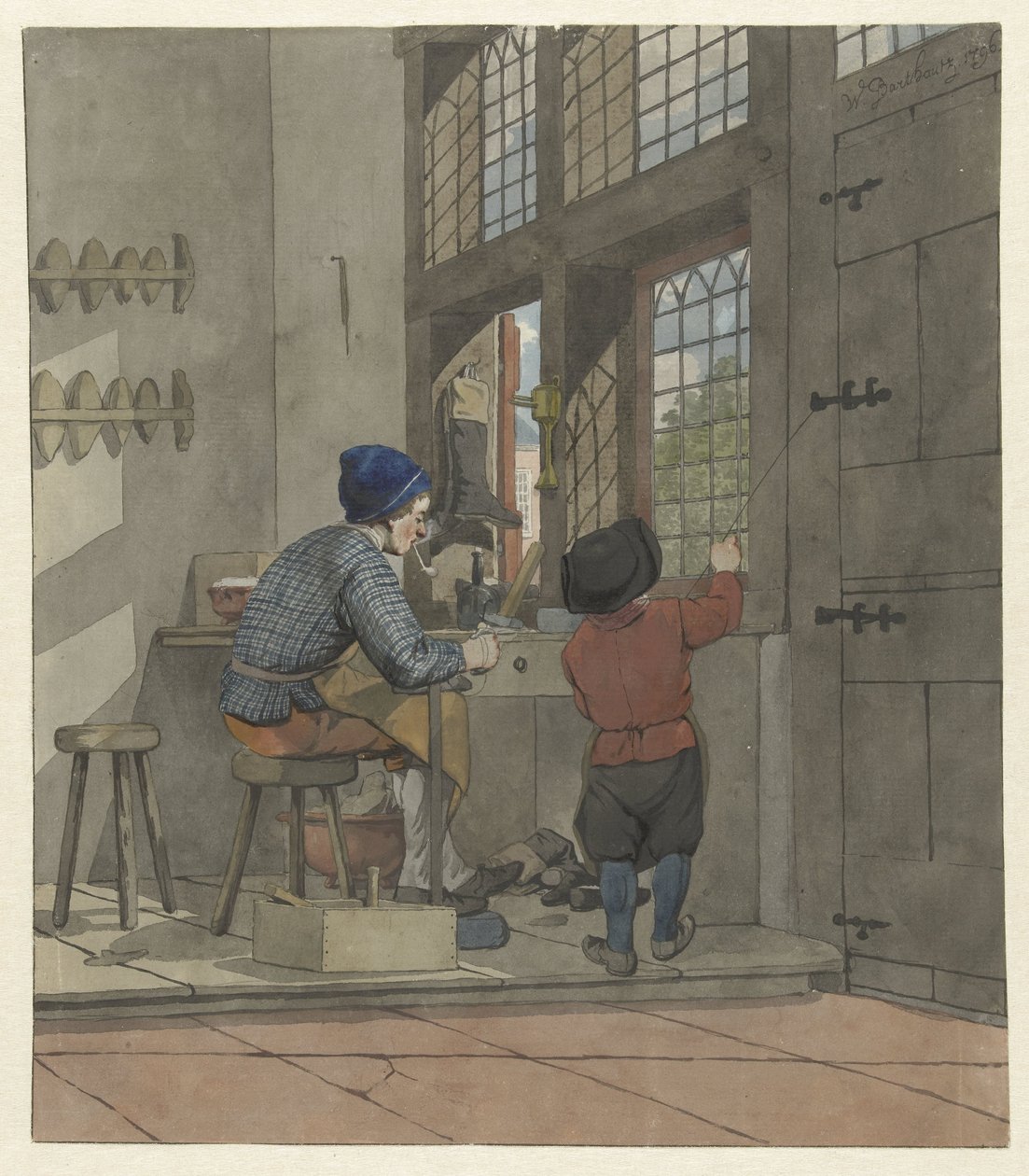 Zapatero en su taller de W. Barthautz
