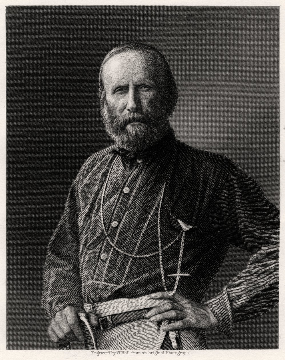 Giuseppe Garibaldi, patriota italiano, siglo XIX de W. Holl