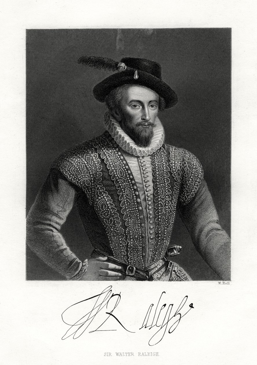 Sir Walter Raleigh, siglo XIX de W. Holl