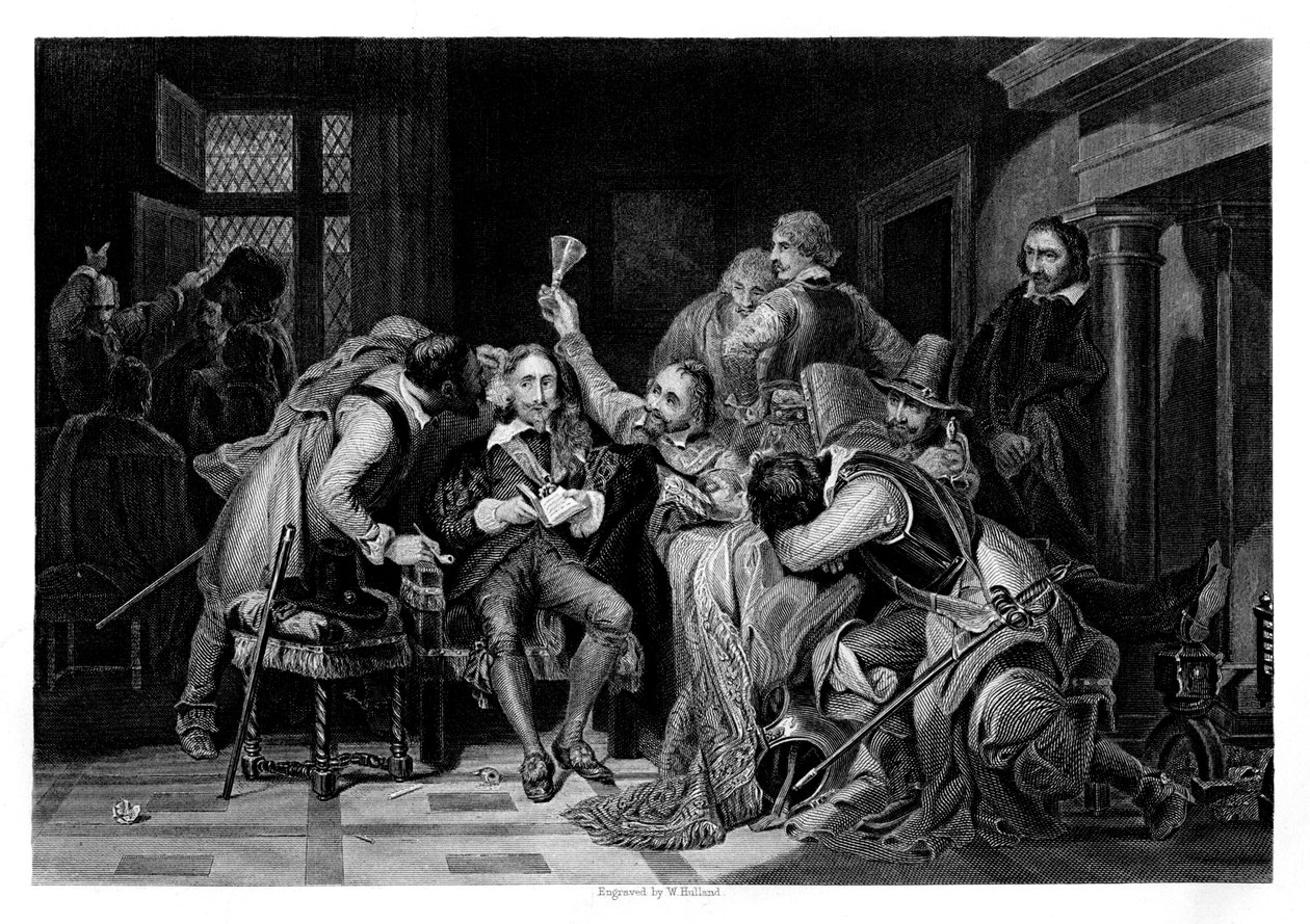 Carlos I en la sala de guardia, 1860 de W. Hulland
