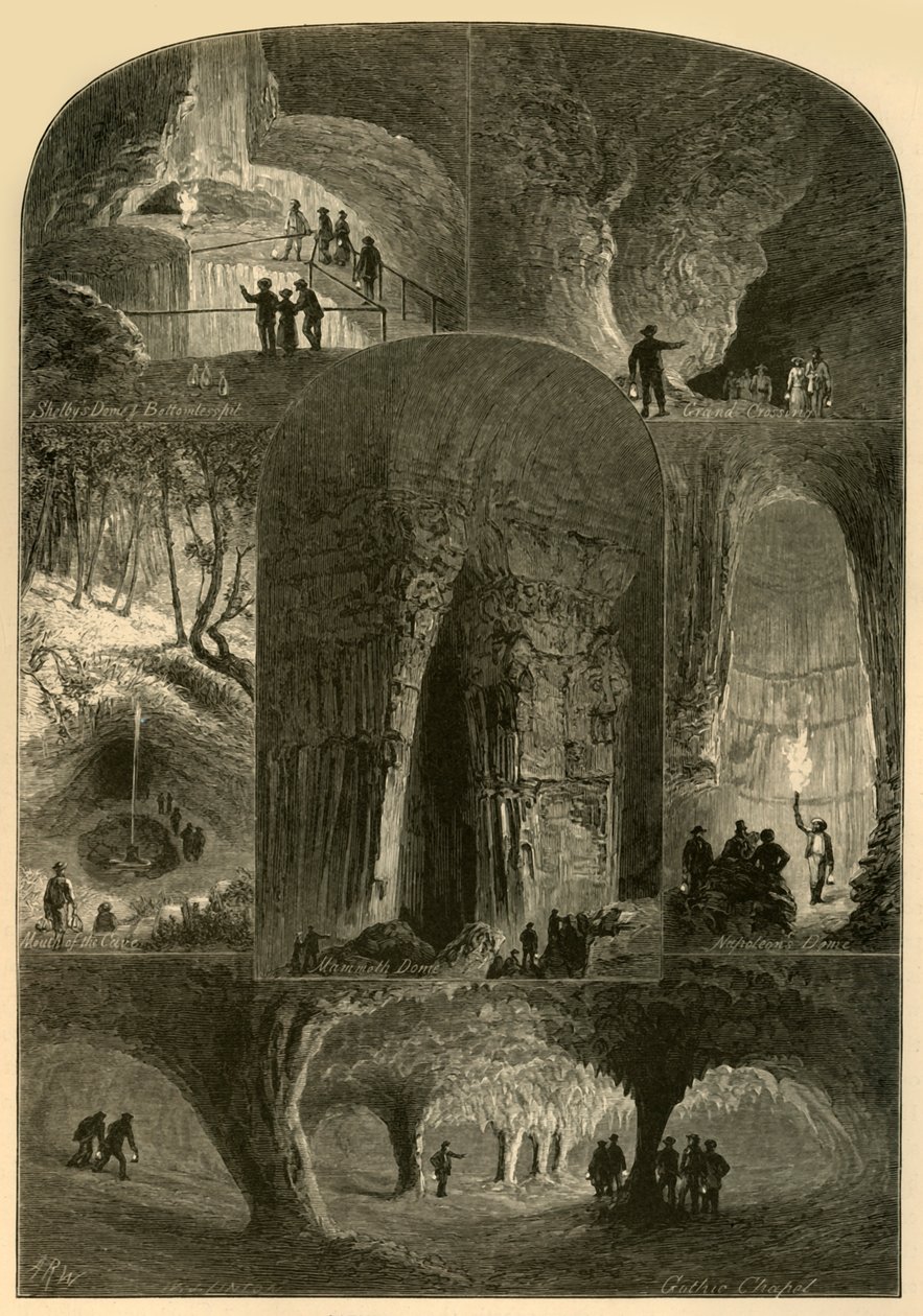 Escenas en la cueva Mammoth, 1874 de W. J. Linton