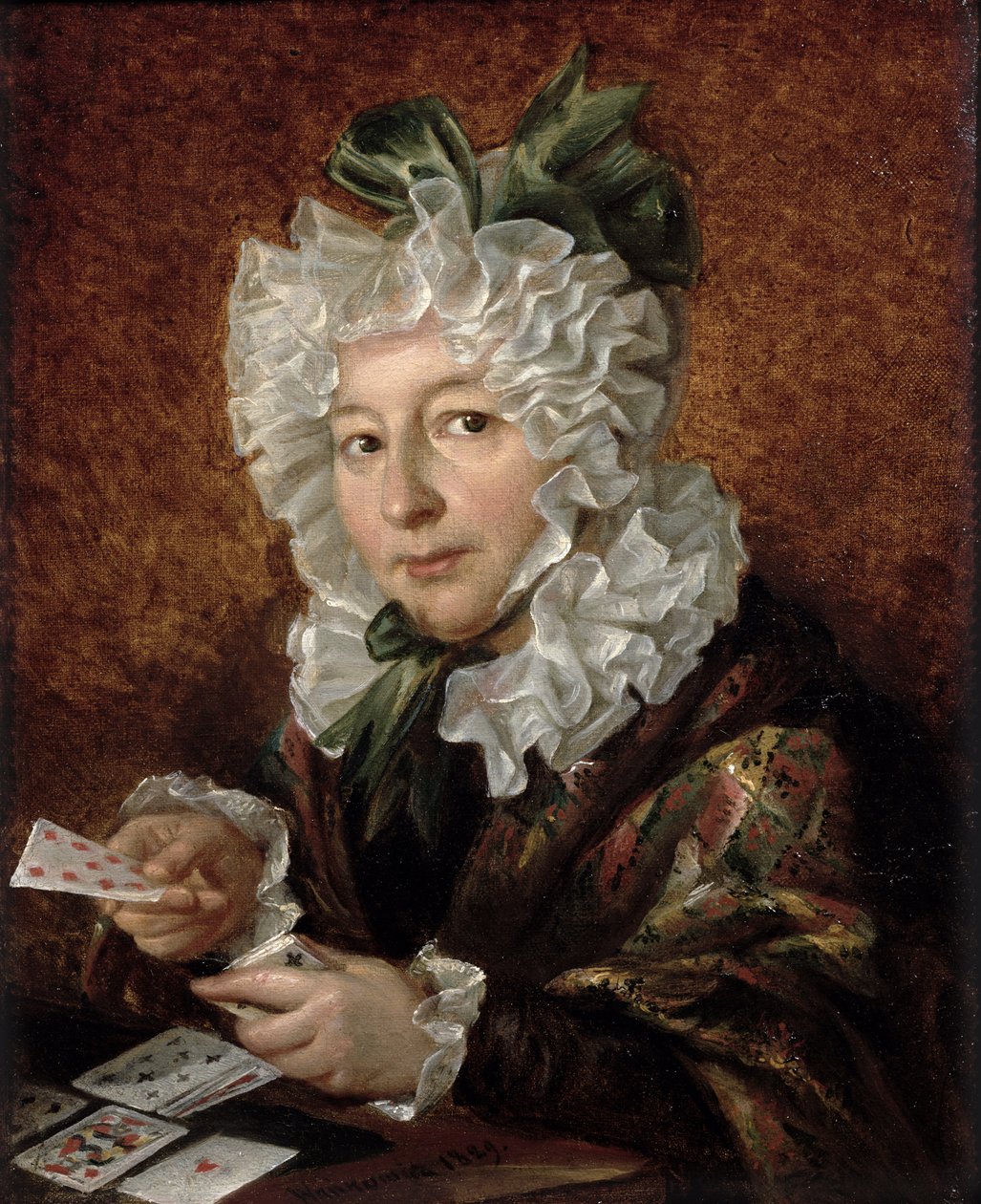 Retrato de una Mujer Jugando a la Paciencia, 1829 de Walenty Wankowicz