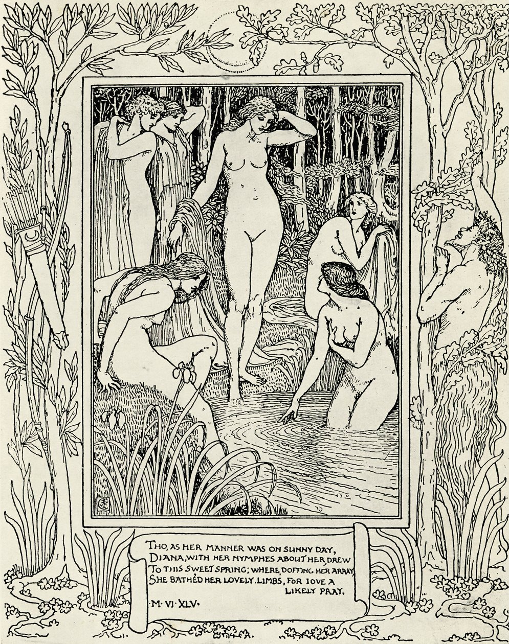 Diana y sus ninfas, ilustración para 